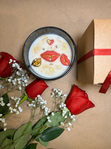 Romantic Embrace Candle Duo & Rose Set - Luxury Love-Themed Candle and Rose Gift Box