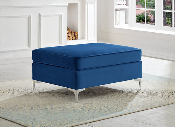IF 9284 - IF 9285 - Blue Velvet Sofa Sectional and Ottoman