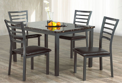 IF 1026 - 5pc Dining Set - Marble Top