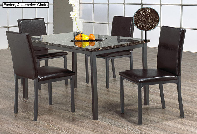 IF 1036 - 5pc Dining Set - Marble Top