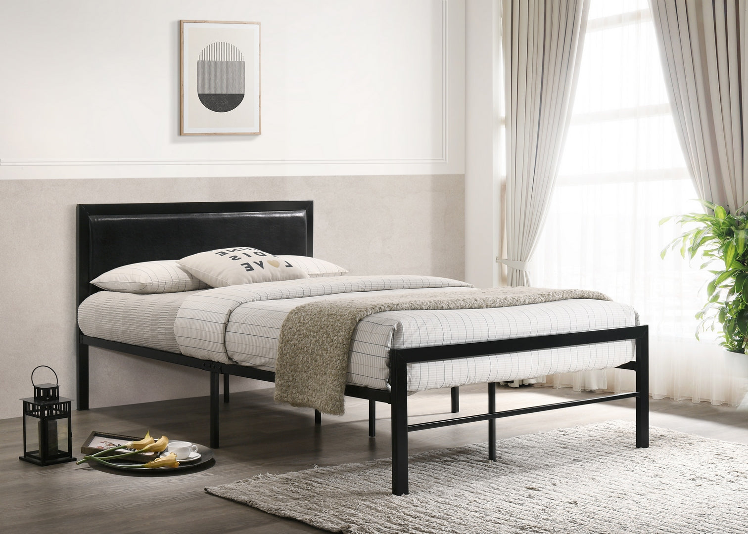 IF 142B - Black Metal Bed - Double
