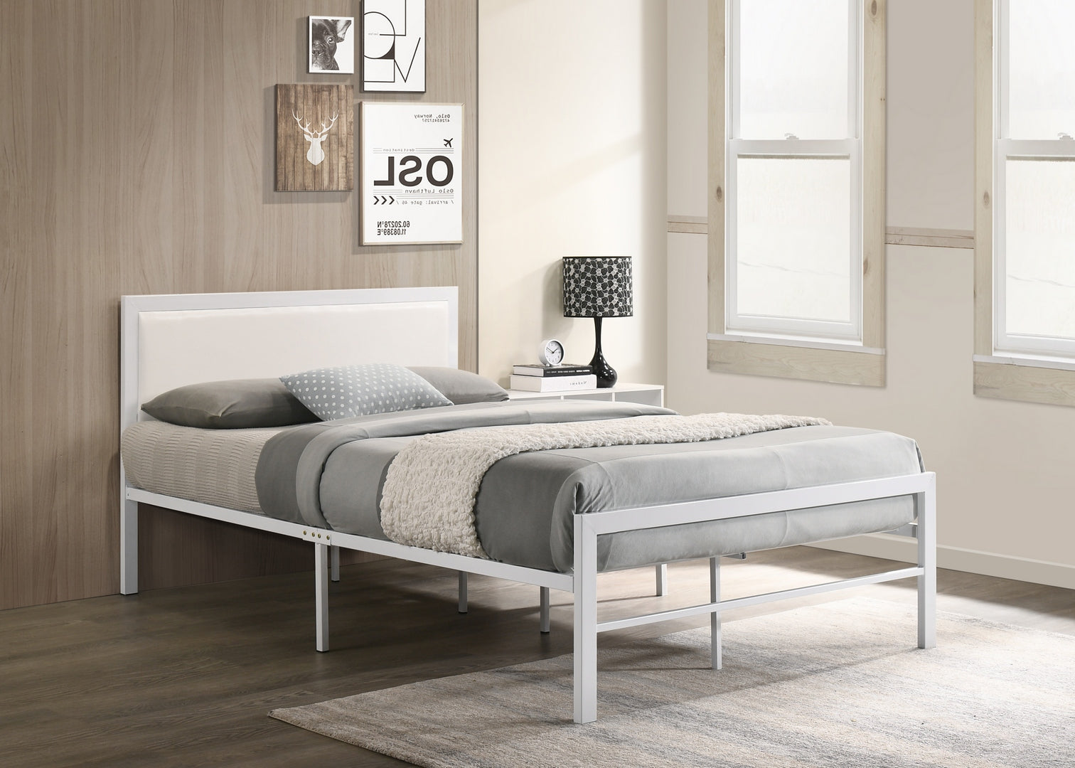 IF 142W - White Metal Bed - Double