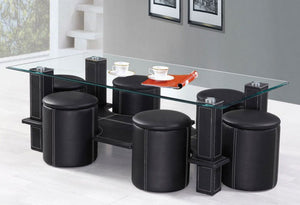 IF 2056 - Coffee Table Set With 6 Stools