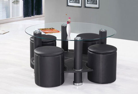 IF 2057 - Coffee Table Set With 4 Stools