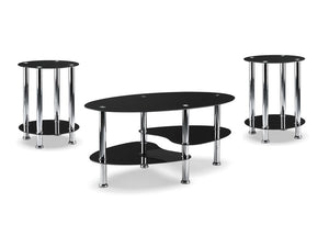 IF 2600 - 3pc Coffee Table Set - Black