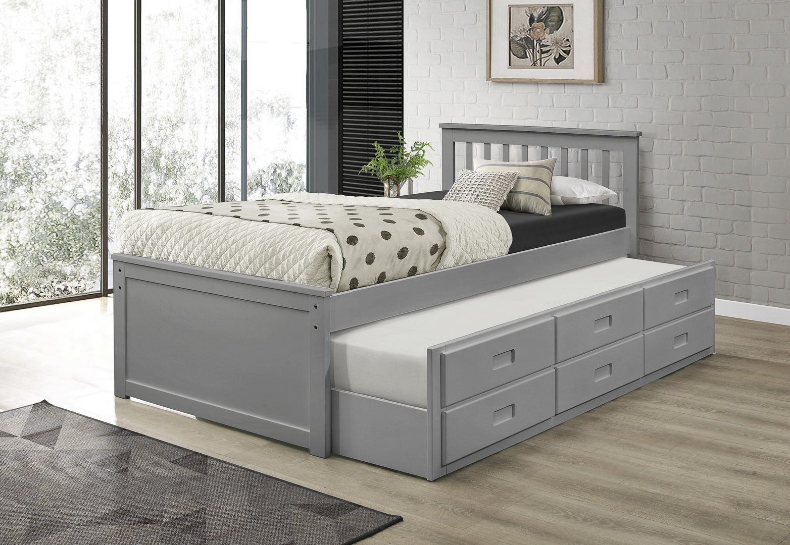 IF 300G - Grey Wood Captain Bed - Single