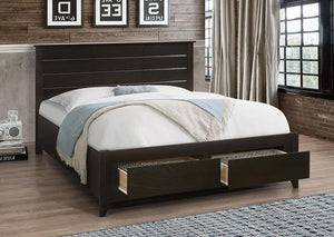 IF 421 - Espresso Wooden Bed - Single / Simple Lit