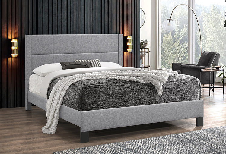 IF 5354 - Bed Light Grey Fabric - Lit - Tissu gris