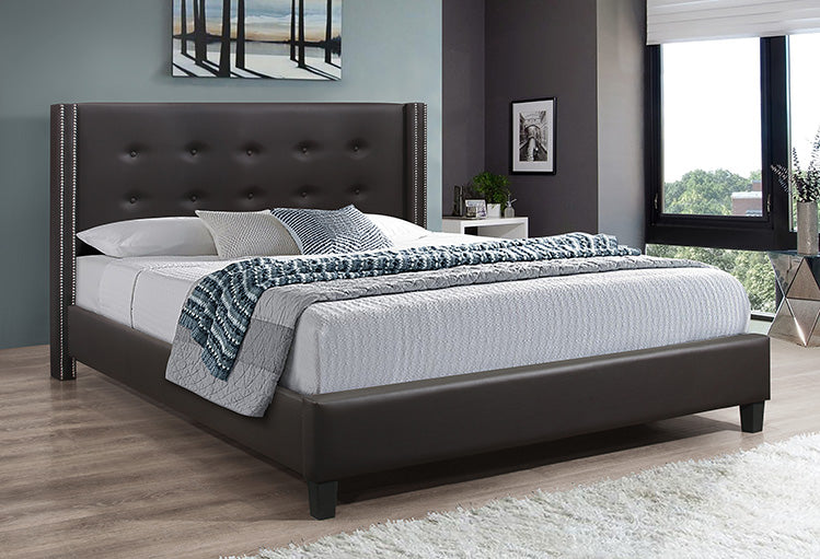 IF 5415 Brown PU Bed with Nailhead Detail