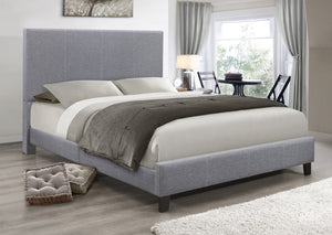 IF 5474 - Grey Fabric Bed -  Lit Gris