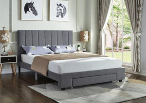 IF 5483 - Grey Fabric Bed - Lit Gris