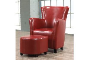 IF 663R - Easy Chair and Ottoman - Red