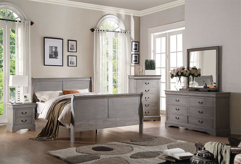 Louis Phillipe Grey Bedroom Set