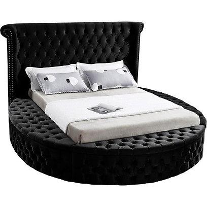 IF 5773 - King - Black Velvet Fabric Bed