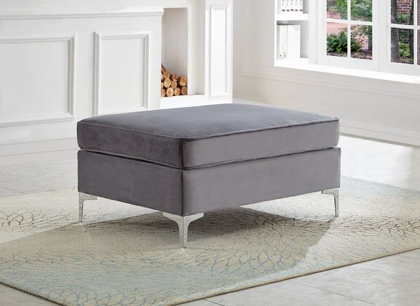 IF 9280 - IF 9281 - Grey Velvet Sofa Sectional and Ottoman